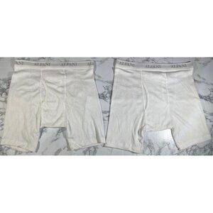 Alfani Mens White Boxer Briefs 2-Pack Size Small Cotton & Polyester Blend Comfor
